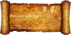 Matisa Gábor névjegykártya